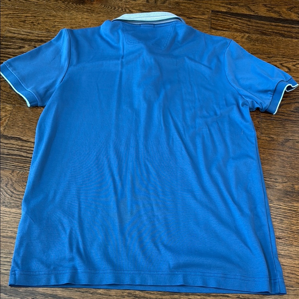 Boss Blue Polo Shirt with White Trim - Picture 4 of 5